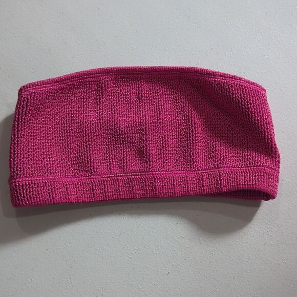 Good American Sparkle Better Swim Bandeau Top Hawaiian Pink Size 00/0 - Picture 1 of 7